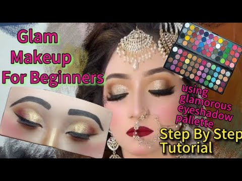 Soft Glam Makeup Tuorial for Beginners Using glamorous face eyeshadow palette | #tutorial #beauty