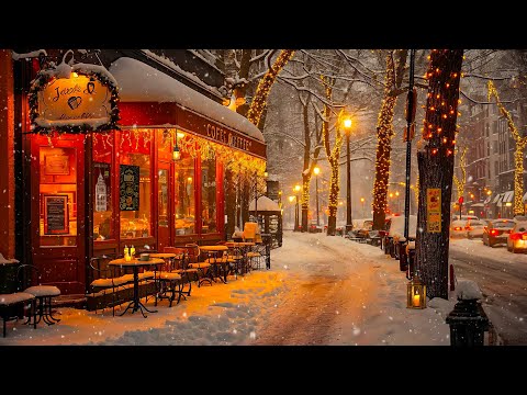 Rhythmic Winter Jazz for a Good Mood - Cozy Street Coffee Ambience and Smooth Jazz Piano Melody