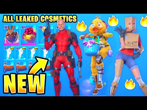 *NEW* All Fortnite Leaked Skins & Emotes.. (Unmasked Deadpool,Easter Skin..!)