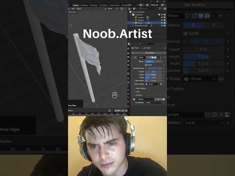 Noob vs Pro artist: animating a flag #blendertutorial #blender #blendercommunity #blender3d #b3d