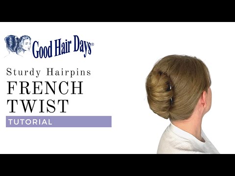 French Twist Hairstyle Tutorial using Hairpins. Sturdy Hairpins French Twist for Long Hair.