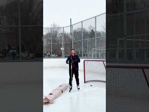 World’s Biggest Stick!? 🏒 What should we try first? #hockey #pavelbarber