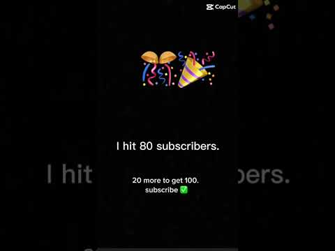 I hit 80 subs I need 20 more to get to 100 . SUBSCRIBE ✅