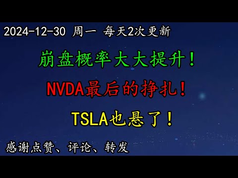 美股 崩盘概率大大提升！能否止跌？NVDA最后的挣扎！TSLA也悬了！区块链MSTR、COIN先走一步！PYPL怎么看？跌吗？