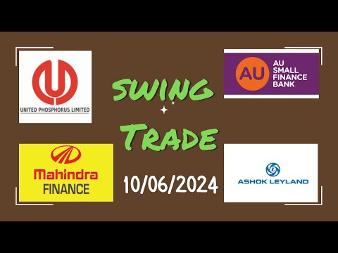 swing trade for 10th June 2024 #Upl #ausmallfinancebank #mahindrafinance #ashokleyland #swingtrade