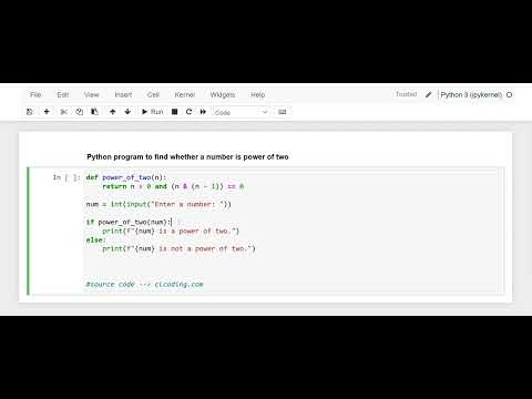 Day 26 : Python Program to find whether a given number is power of two