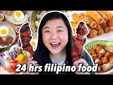 ONLY EATING FILIPINO FOOD FOR 24 HOURS! Filipino Food Tour