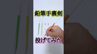 【危険！】鉛筆を手裏剣にして投げてみた【真似しないで！】