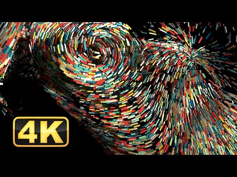 4K Flowing Particles Abstract Vortex. 1 Hour Relaxing Screensaver for Meditation. Relaxing Music!