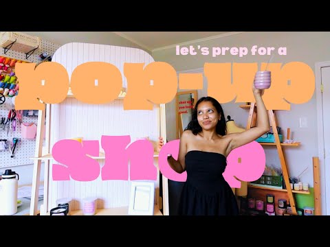 crafting for 100+ hours to prep for a pop-up shop! new display unboxing, wifi MUNBYN printer, vlog