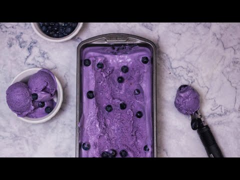 No Churn Blueberry Ice Cream