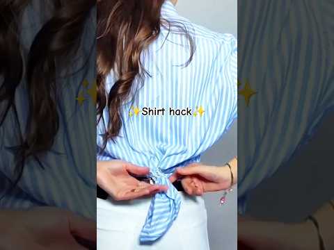 Easy & Elegant Shirt Styling Hack with an Elastic 💖 #FashionHack #ElegantLook