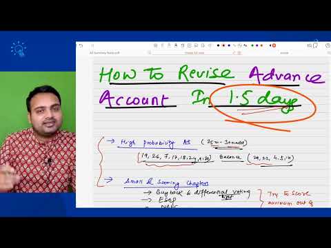 How to revise Advance Account in Just 1.5 days| Revise Advance Account 1 day before exam