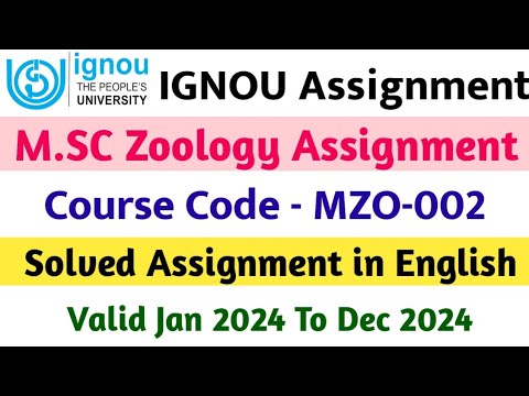 IGNOU M.SC Zoology Assignment | MZO-002 Solved Assignment in English 2024 | MZO-002 Assignment 2024