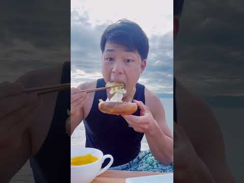 浜辺の特等席で朝食#shorts #朝食 #島長