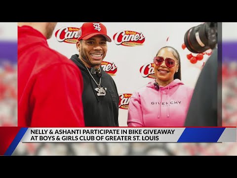 Nelly and Ashanti surprise Boys and Girls Club with bike giveaway