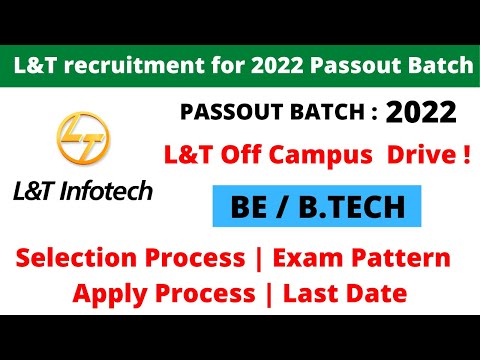 L&T recruitment 2022 passout batch | All branch eligible | off campus drive 2022 batch