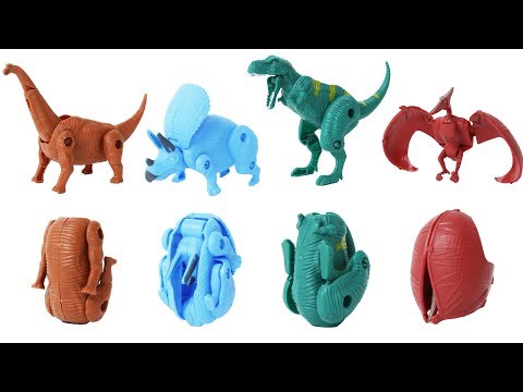 Dinosaurs To Transform From Eggs - T-Rex Stegosaurus Triceratops - Jurassic Egg Toys