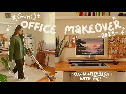 ✨2023 Mini Home Office Makeover! | Declutter and Decorate With Me!