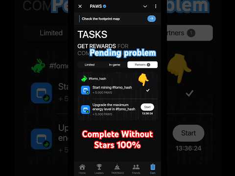 Paws New Task Pending Problem | Paws new task | paws New Task Today #pawsairdrop #shorts