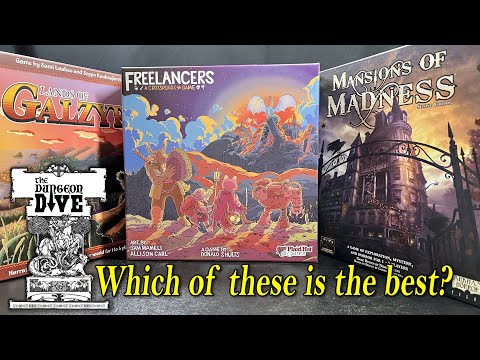 Lands of Galzyr vs. Freelancers vs. Mansions of Madness 2e (comparative review)