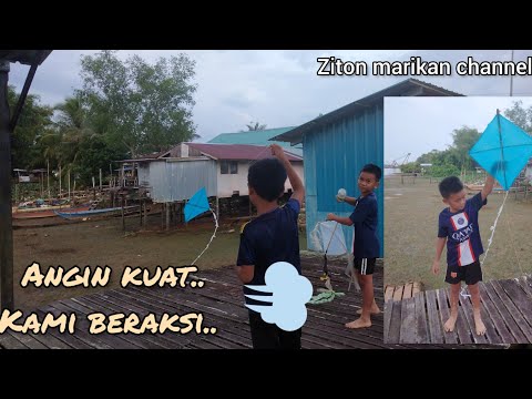 kegiatan waktu petang..main layang2.. budak rumah panjang