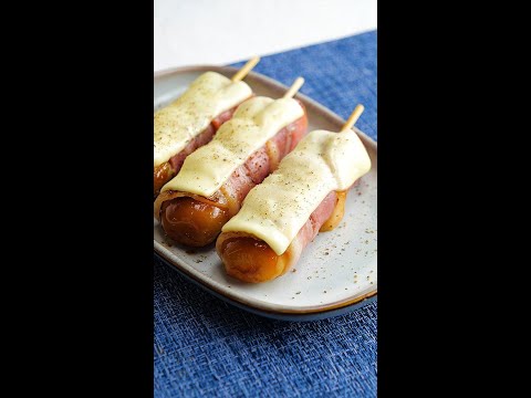 【マジで100本いける】みたらし団子をベーコンで巻いたらやばいのができた / Bacon Wrapped Mochi with Cheese @TastyJapan