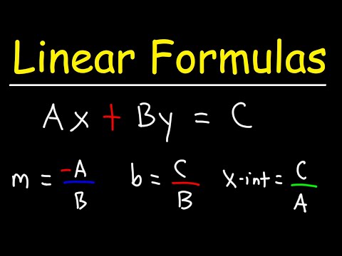 Linear Equations - Formula Sheet