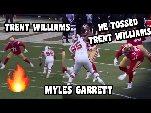 Trent Williams Vs Myles Garrett 🔥 Trent Williams GETS THROWN 😱 (OL vs DL) 49ers Vs Browns 2023