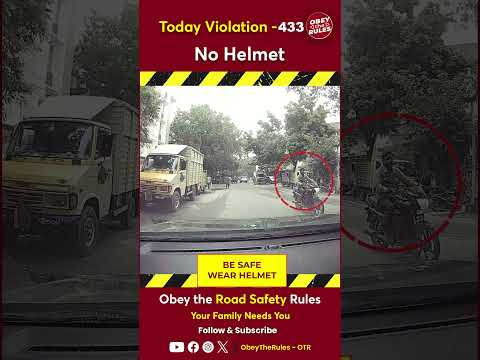 Today Violation 433 - Stay safe on your ride—wear a helmet #otr #chennaitrafficpolice #obeytherules