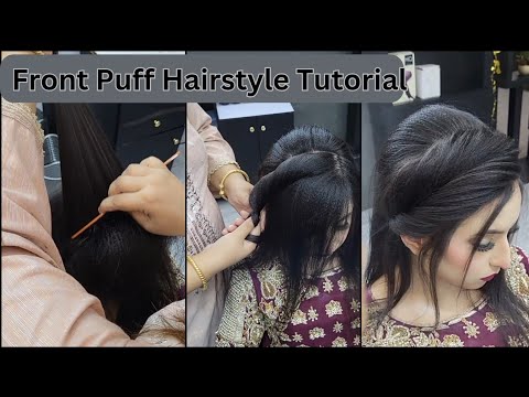 How to create front puff hairstyle tutorial By nazia khan