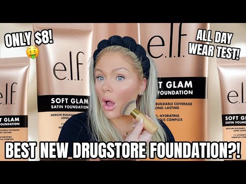 *NEW* $8 elf Soft Glam Satin Foundation 🤩 Full Day Wear Test & First Impressions Review KELLY STRACK