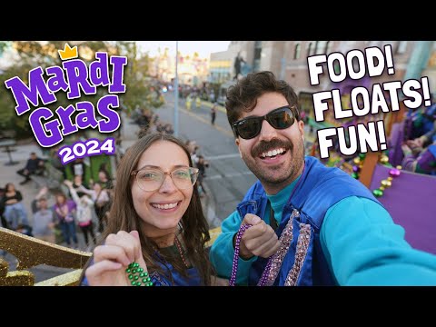 Universal Mardi Gras 2024! Riding A Float, New Food Booths & Fun!