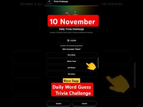 10 November Blove Dapp Daily Word Guess today & trivia challenge #blovedapp #wordguess #cryptomews