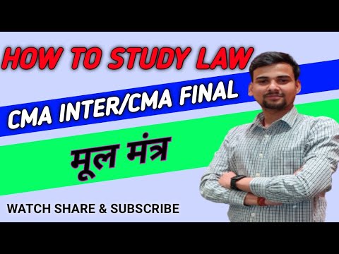 HOW TO STUDY LAW | CMA INTER CMA FINAL | CORPORATE LAW | INDUSTRIAL LAW | ALLIED LAW | ECONOMIC LAW