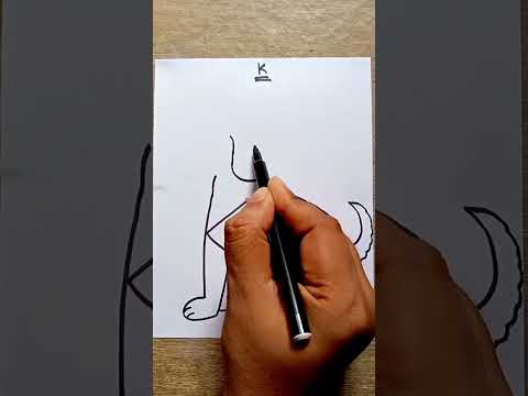 easy dog drawing from k #shorts #shortvideo #viralshorts #dog #youtubeshorts #easyartwithbiplab