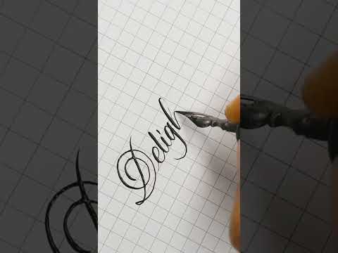 'Delightful' calligraphy style.  #satisfying #relaxing #tiktokart #short #calligraphy