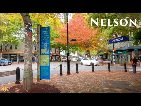 Nelson City Centre Walking Tour Autumn 2024 4K | Nelson Tasman Region | Centre of New Zealand