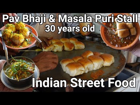 30 years old famous Vaishali Pav bhaji & Masala puri street food centre | Indian Street food chaat