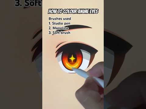 How to Colour Anime Eyes with Procreate #howtodraw #drawing #digitalart #shorts