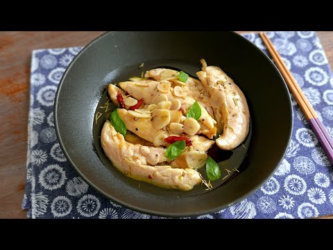 Blanc de Poulet à l'Huile d'Olive | wa's Cuisine | ささみ オリーブオイル煮