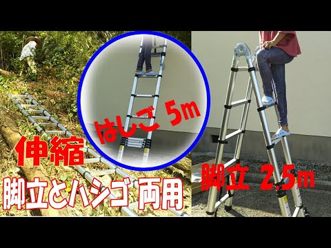 脚立にもなるハシゴ（5ｍ）を使ってみる 《X LIFE 2 5M+2 5M 伸縮脚立とハシゴ両用 5M》