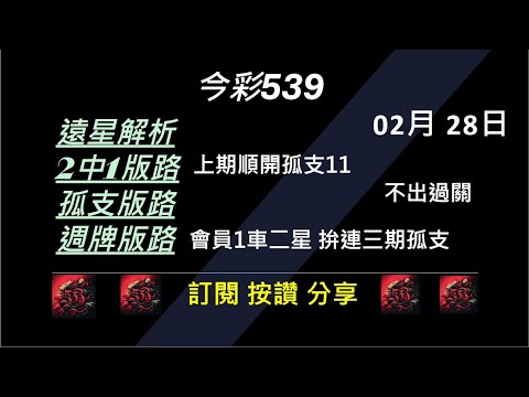 【今彩539】2/28 上期11 孤支 539版路 539不出牌 今彩539號碼推薦 未開遠星 539尾數 阿俊539 #今彩539