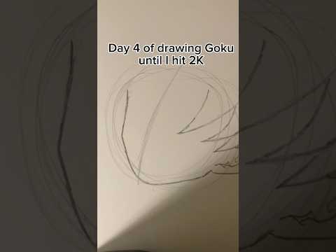 Day 4 of drawing Goku until I hit 2K #art #goku #dragonball #anime #manga #shorts #dragonballz #dbz