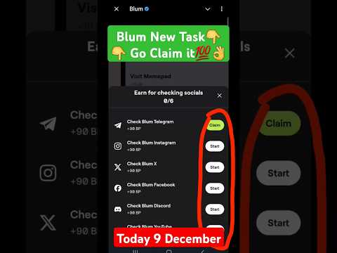 Blum New Task Today 9 December| | Blum Today New Task | Blum new update #blumnewupdate #airdrops