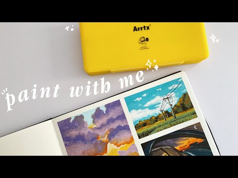 painting landscapes using arrtx gouache