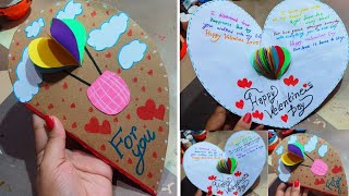 How to make Valentine's day special gift card at home #valentinesdaycardhandmade #valentinesdaygift