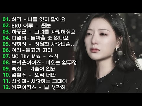 하루 종일 듣기 좋은 노래 |일할때 듣기좋은 발라드 추천 광고없는 노래모음 | 나에게 그대만이 유해준, 이승철 그런 사람 또 없습니다, 백지영 잊지 말아요, 브라운 아이즈