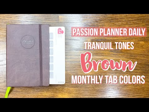 Monthly Tabs for the Passion Planner Daily - Tranquil Tones - BROWN