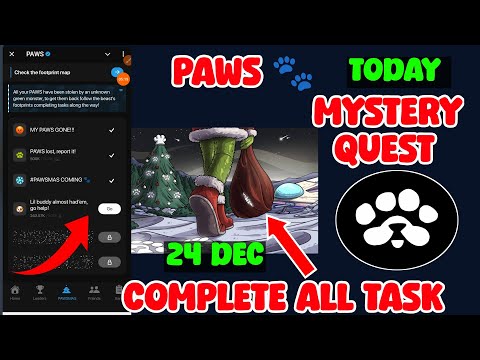 Paws stolen christmas task| paws mystery quest today | paws mystery quest | paws new task complete